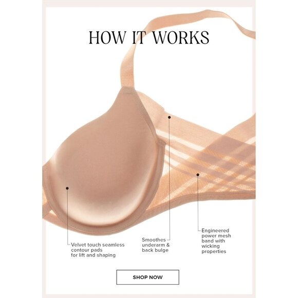 🆕PARAMOUR by Felina Marvelous Side Smoothing T-Shirt Bra 38DDD #245033 - Picture 6 of 10